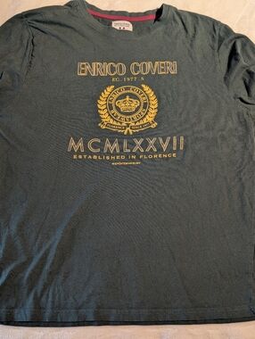 Enrico Coveri Sport Dark Green Graphic T-Shirt. Xl
